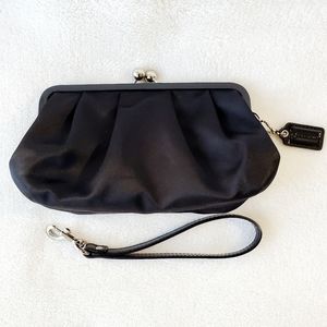 Coach Black  Satin Wristlet